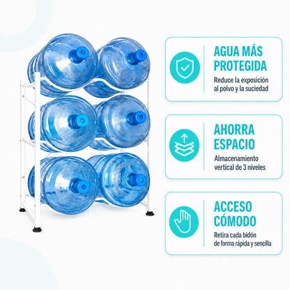 Estante Organizador Rack 6 Botellones Bidones Agua 20lt