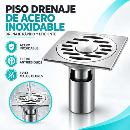 Rejilla Drenaje Baño Ducha Piso Antiolor Desague Acero