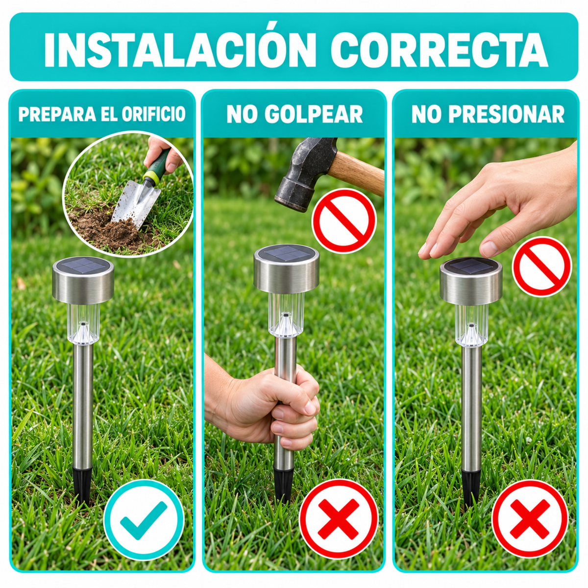 10x Luz Solar Foco Luz Patio Solar Estacas Solares Jardin