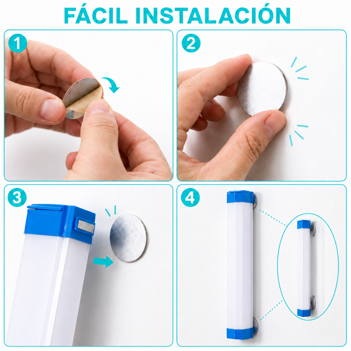 Barra Luz Led Recargable Lampara Portátil Usb Tubo 32cm