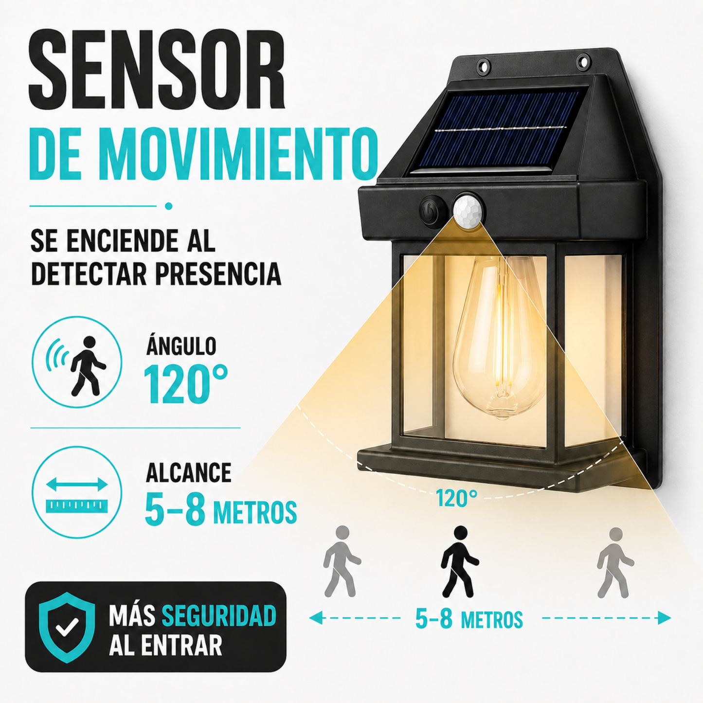 Faroles Solares Exteriores Focos Led Terraza Farol Exterior Negro