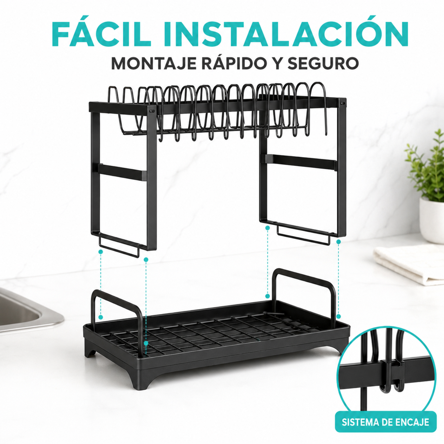 Secador Escurridor De Loza Secaplatos Inoxidable 2 Niveles