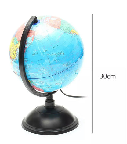 Globo Terraqueo Giratorio Con Base 20cm Mapa Mundi C/luz