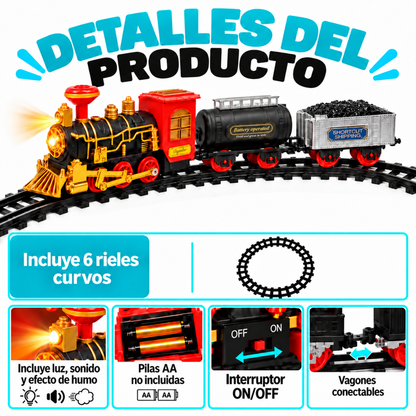 Tren Juguete Juguetes Tren Electrico Humo Para Navidad 9pcs