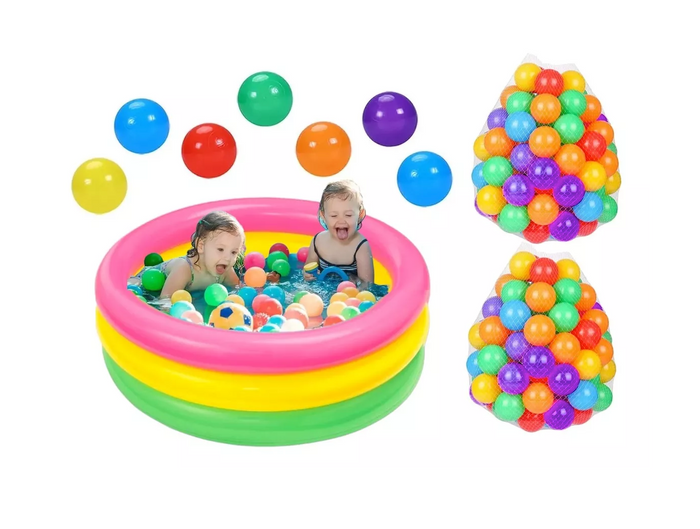 X50 Pelotas Plásticas Para Niños + Piscina Inflables 60cm