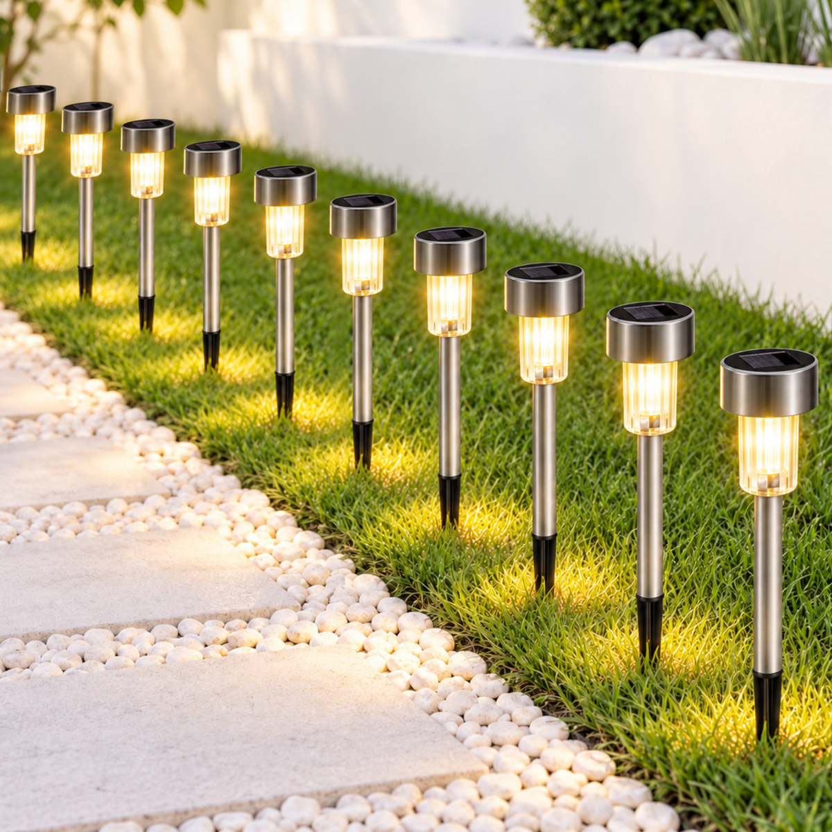 10x Luz Solar Foco Luz Patio Solar Estacas Solares Jardin