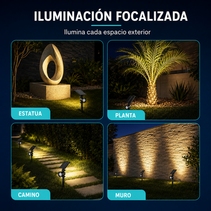 Led Solar Cesped Luz Foco Al Aire Libre Jardin Foco Estaca