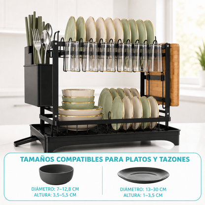 Secador Escurridor De Loza Secaplatos Inoxidable 2 Niveles