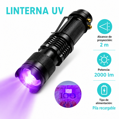 Linterna Uv Linterna Luz Ultravioleta Linternas Recargables
