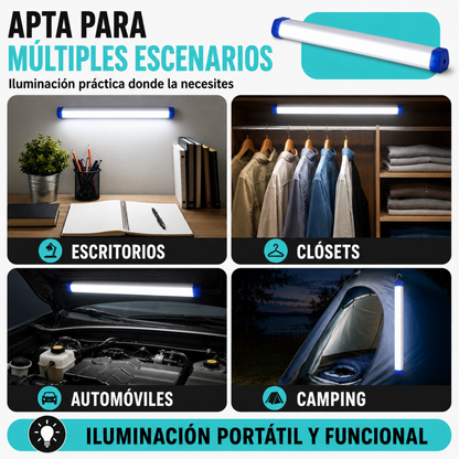 Barra Luz Led Recargable Lampara Portátil Usb Tubo 32cm