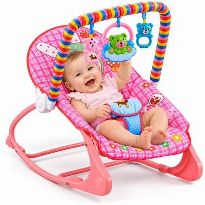 Silla Nido Mecedora Musical Para Bebe Con Juegos Rosa