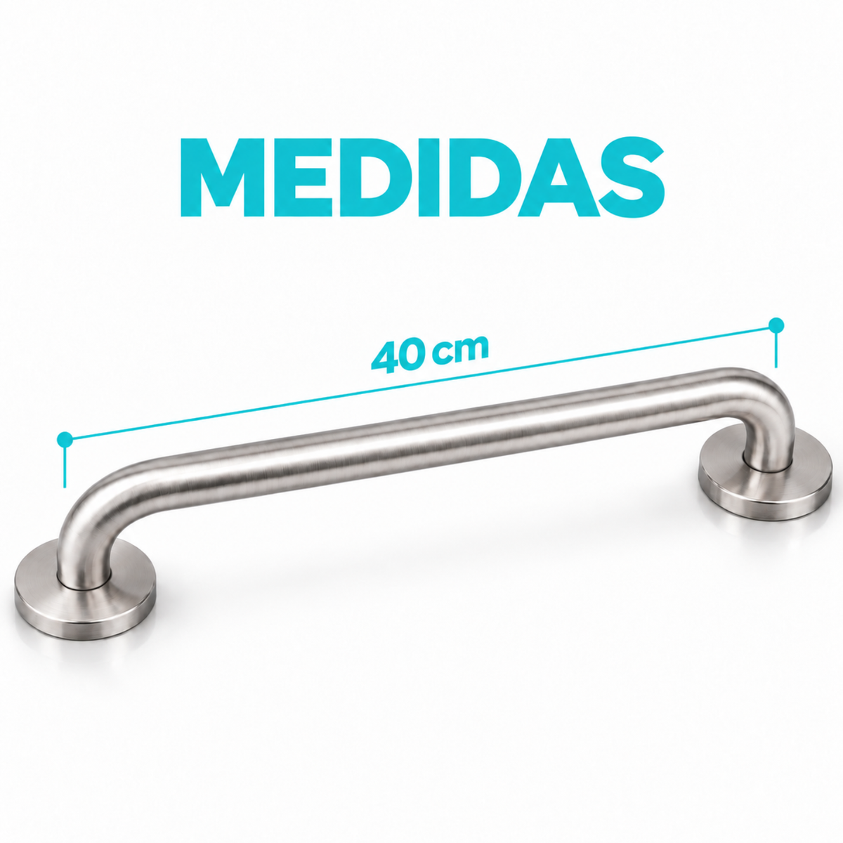Barra Seguridad Para Baño Manilla Agarradera Acero 40cm