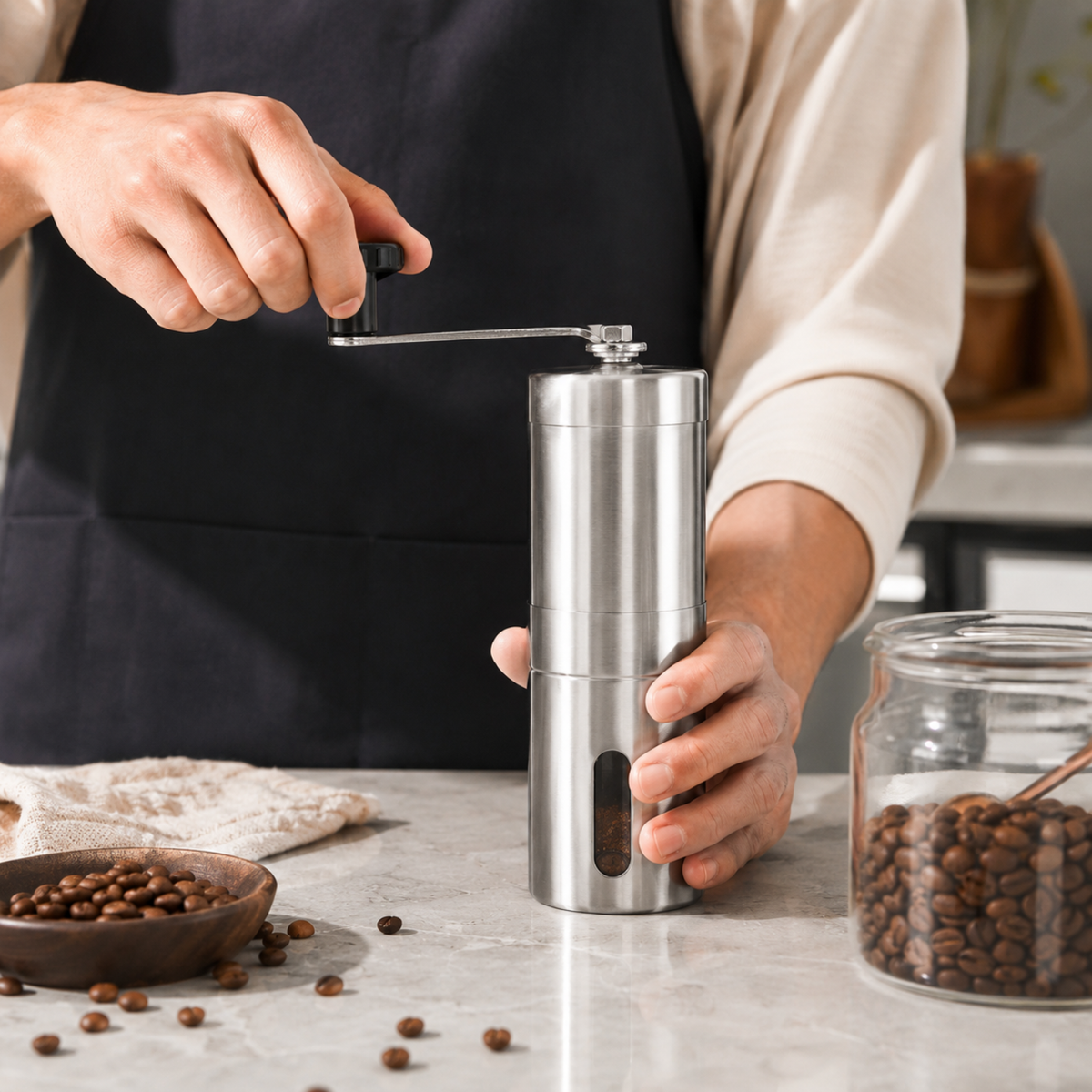 Molinillo Manual Moledor De Cafe Triturador Acero 50ml