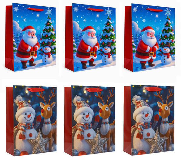 X6 Bolsa Regalo Navidad Grande Bolsa Navidad 42x31x12cm