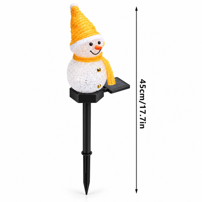 Pack 2 Estacas Solar Muñeco De Nieve Decoración Navidad Luz Solar